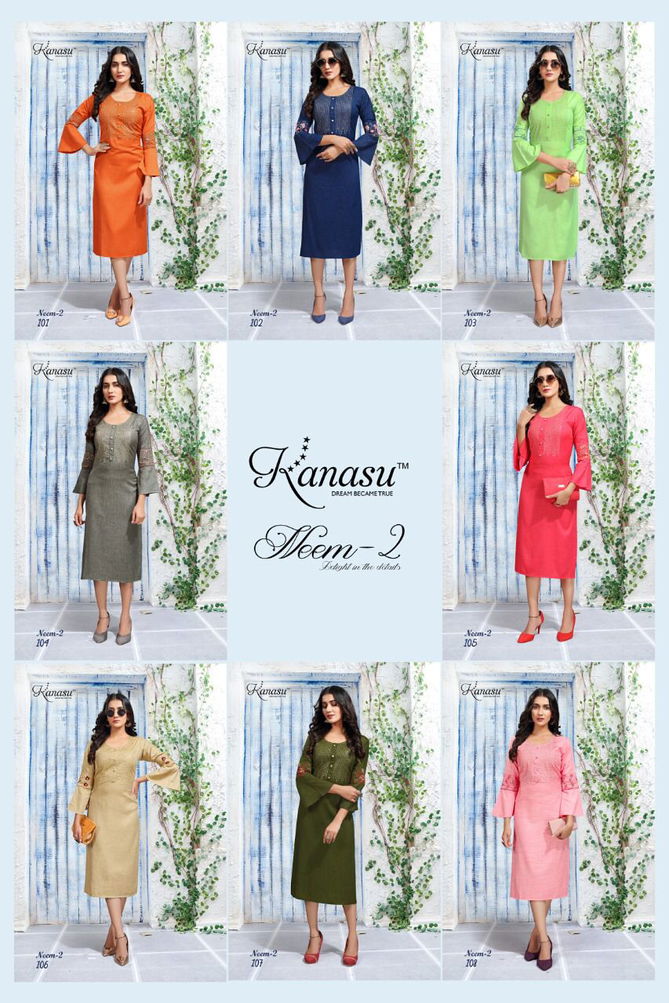 Kanasu Neem 2 Rayon Heavy Ethnic Wear Designer Kurti Collection